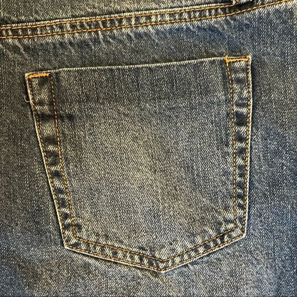 Ashley Mason A-Line Denim Jean Skirt Size Large Distressed Mini Length